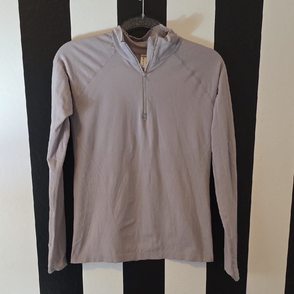 Athleta Gray Textured Knit Top